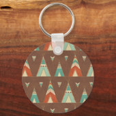 Southwest Geo Step | Aquamarines Muster Schlüsselanhänger (Vorderseite)