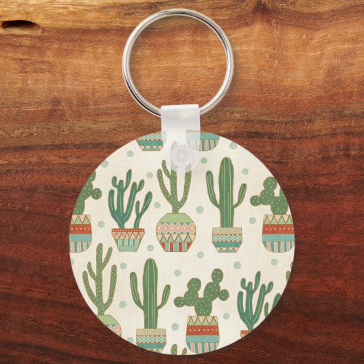 Southwest Geo Step | Cactus Pattern Schlüsselanhänger (Vorderseite)