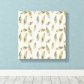 Southwest Geo Step | Geometrisches Federmuster Leinwanddruck (Insitu (Holzboden))