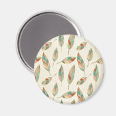 Southwest Geo Step | Geometrisches Federmuster Magnet (Vorderseite/Rückseite)