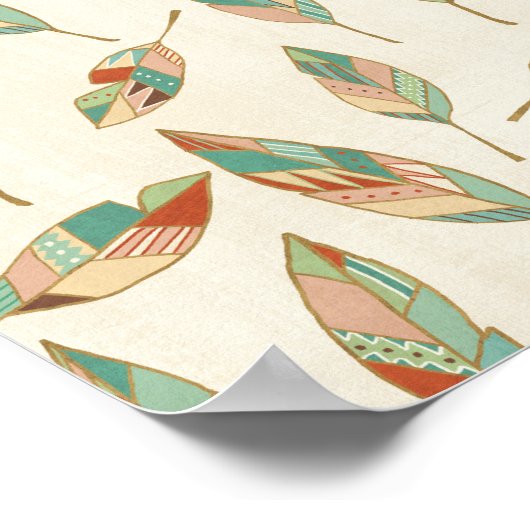 Southwest Geo Step | Geometrisches Federmuster Poster (Ecke)