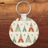 Southwest Geo Step | Geometrisches Muster Schlüsselanhänger (Vorderseite)
