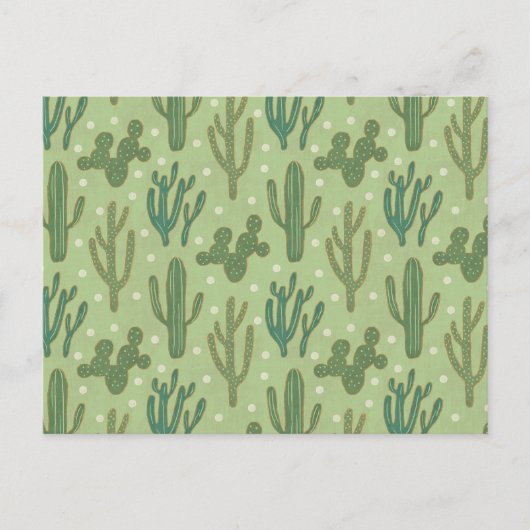 Southwest Geo Step | Grünes Kaktusmuster Postkarte (Vorderseite)
