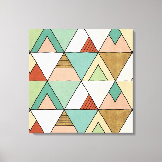 Southwest Geo Step | Handgezeichnetes Tribal-Muste Leinwanddruck (Vorderseite)