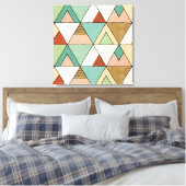 Southwest Geo Step | Handgezeichnetes Tribal-Muste Leinwanddruck (Insitu (Schlafzimmer))