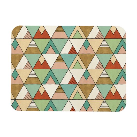 Southwest Geo Step | Handgezeichnetes Tribal-Muste Magnet (Horizontal)