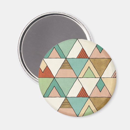 Southwest Geo Step | Handgezeichnetes Tribal-Muste Magnet (Vorderseite/Rückseite)