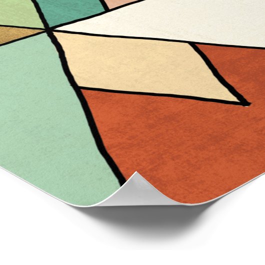 Southwest Geo Step | Handgezeichnetes Tribal-Muste Poster (Ecke)