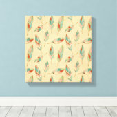 Southwest Geo Step | Korallenfedermuster Leinwanddruck (Insitu (Holzboden))