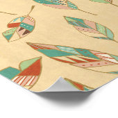 Southwest Geo Step | Korallenfedermuster Poster (Ecke)