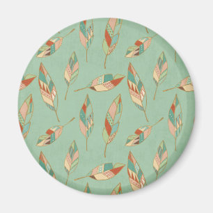 Southwest Geo Step   Muster der grünen Feder Magnet