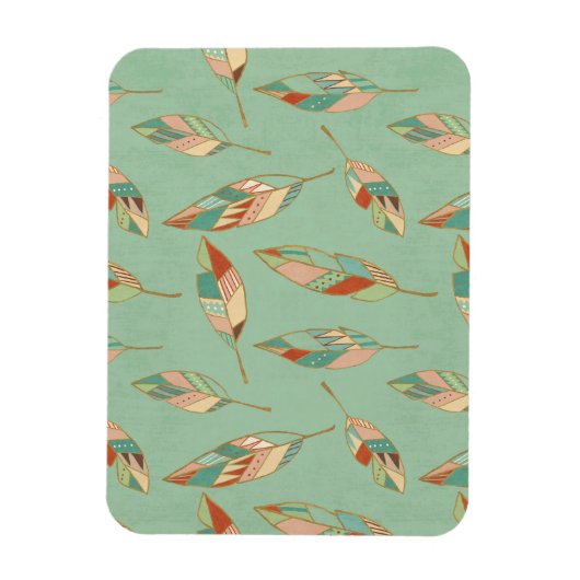 Southwest Geo Step | Muster der grünen Feder Magnet (Vertikal)