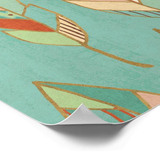 Southwest Geo Step | Muster der Wasserfarben Poster (Ecke)