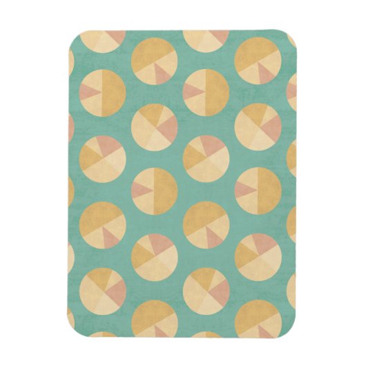 Southwest Geo Step | Orange & Green Circle Muster Magnet (Vertikal)