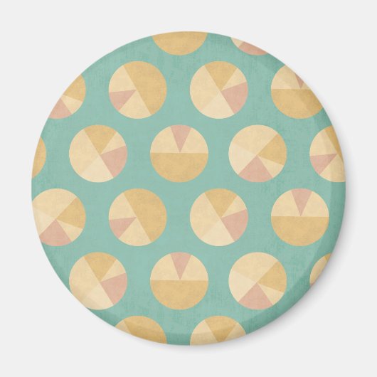 Southwest Geo Step | Orange & Green Circle Muster Magnet (Vorne)