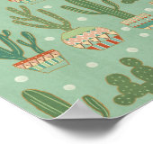 Southwest Geo Step | Potted Cactus Pattern Poster (Ecke)