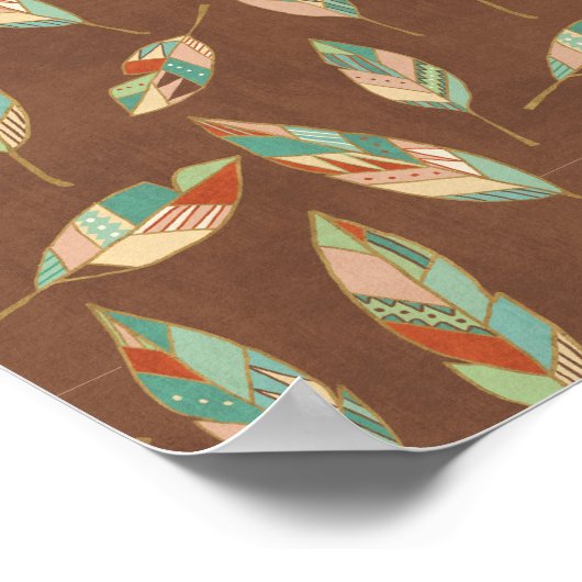 Southwest Geo Step | Southwest Feather Pattern Poster (Ecke)