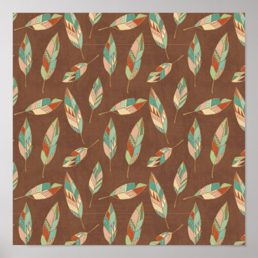 Southwest Geo Step | Southwest Feather Pattern Poster (Vorne)
