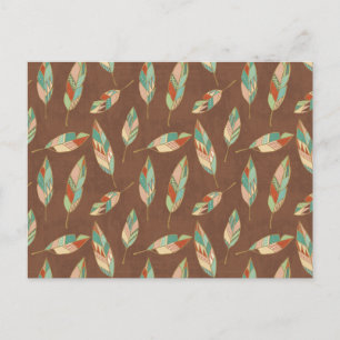 Southwest Geo Step   Southwest Feather Pattern Postkarte