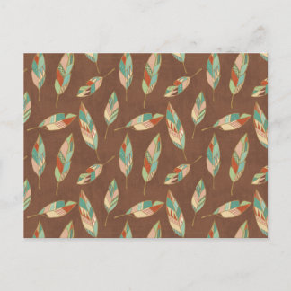 Southwest Geo Step | Southwest Feather Pattern Postkarte