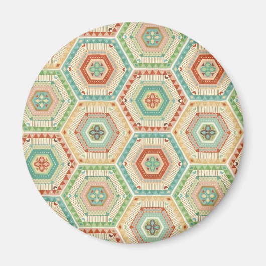 Southwest Geo Step | Südwest-Hexagon-Muster Magnet (Vorne)