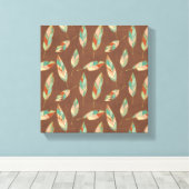 Southwest Geo Step | Südwestfedermuster Leinwanddruck (Insitu (Holzboden))