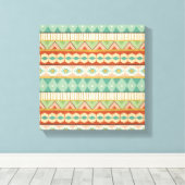 Southwest Geo Step | Wasserfarben-Muster Leinwanddruck (Insitu (Holzboden))