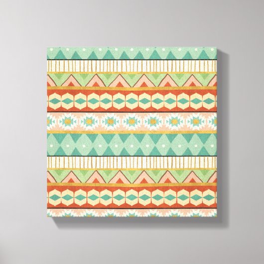 Southwest Geo Step | Wasserfarben-Muster Leinwanddruck (Vorderseite)