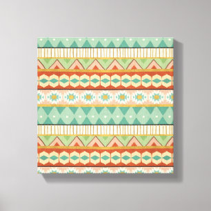 Southwest Geo Step   Wasserfarben-Muster Leinwanddruck