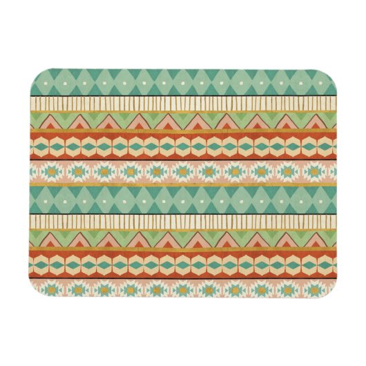 Southwest Geo Step | Wasserfarben-Muster Magnet (Horizontal)