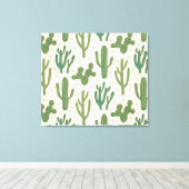 Southwest Geo Step | Wüstenkaktus Muster Leinwanddruck (Insitu (Holzboden))