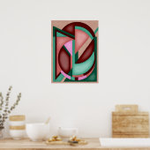 Southwest Geometric Symphony Midejahrhundert Abstr Poster (Küche)