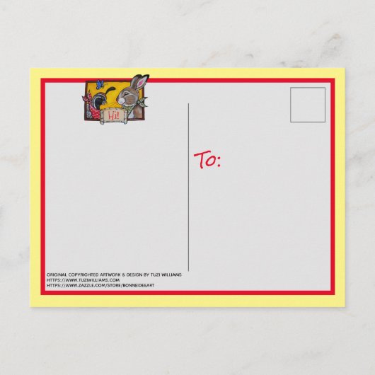 Southwest Hi Hello Animal Rabbit Quail Souvenir Postkarte (Rückseite)