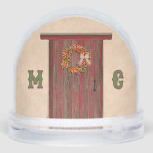 Southwest Holiday Chile Wreath Door Personalized Schneekugeln (Rückseite)