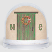 Southwest Holiday Chile Wreath Door Personalized Schneekugeln (Vorderseite)