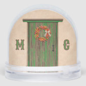Southwest Holiday Chile Wreath Door Personalized Schneekugeln (Rückseite)