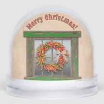 Southwest Holiday Chile Wreath Window Personalized