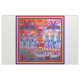 Southwest Huichol Peyote Ritual Fabric Stoff