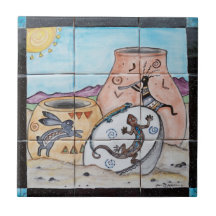 Southwest Indian Pottery Kokopelli Lizard Rabbit