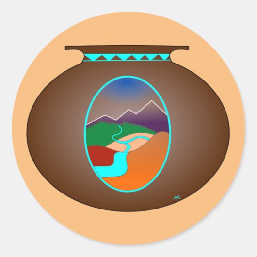 Southwest-Keramik Runder Aufkleber (Vorderseite)