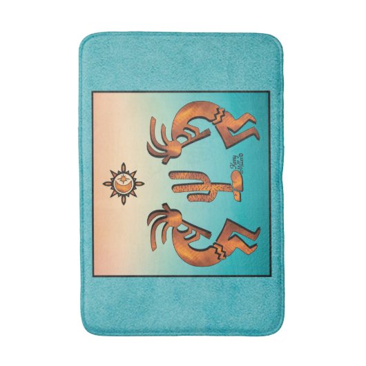 Southwest Kokopelli Bath Mat Badematte (Vorderseite Vertikal)