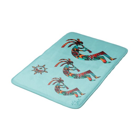 Southwest Kokopelli Bath Mat Badematte (Schrägansicht)