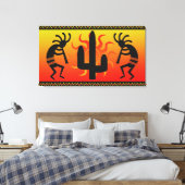 Southwest Kokopelli Cactus Tribal Design Leinwanddruck (Insitu (Schlafzimmer))