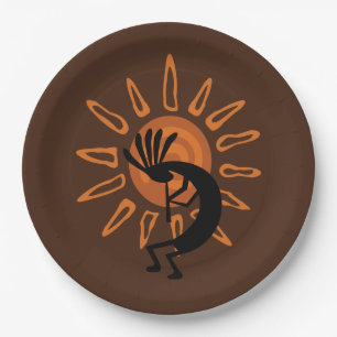 Southwest Kokopelli Desert Sun 9" Pappteller