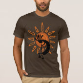 Southwest Kokopelli Desert Sun Brown Mens Tshirt (Vorderseite)