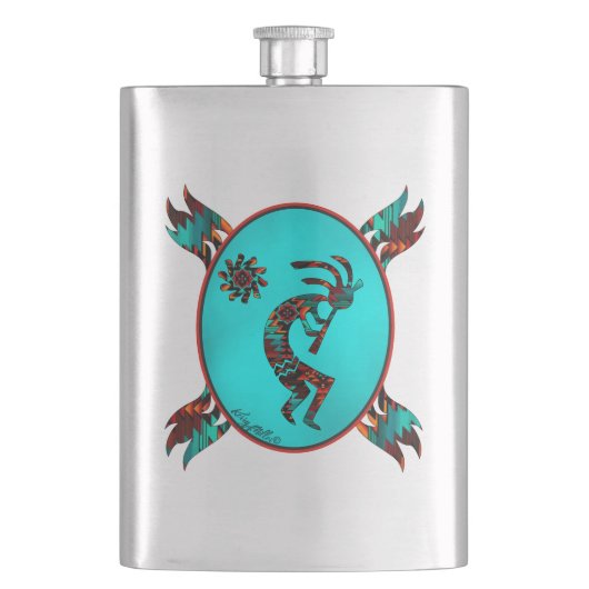 Southwest Kokopelli Flachmann (Vorderseite)