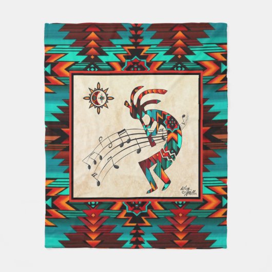 Southwest Kokopelli Fleece Blanket (Vorderseite)