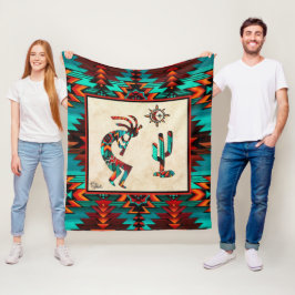 Southwest Kokopelli Fleece Blanket