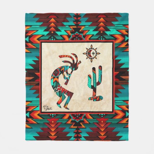 Southwest Kokopelli Fleece Blanket (Vorderseite)