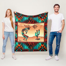 Southwest Kokopelli Fleece Blanket